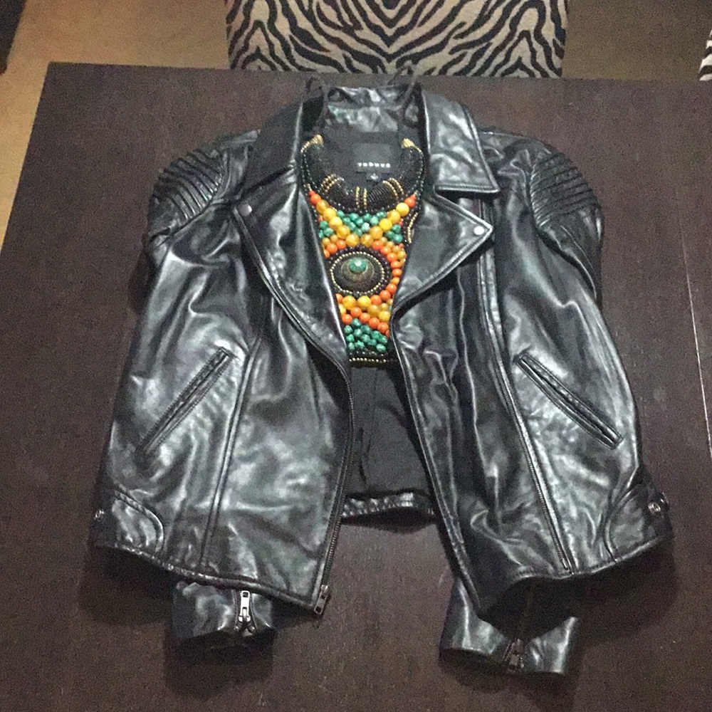 New leather biker jacket